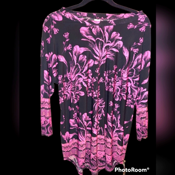 Honeyme Tops - Pink & Black Top Sz L